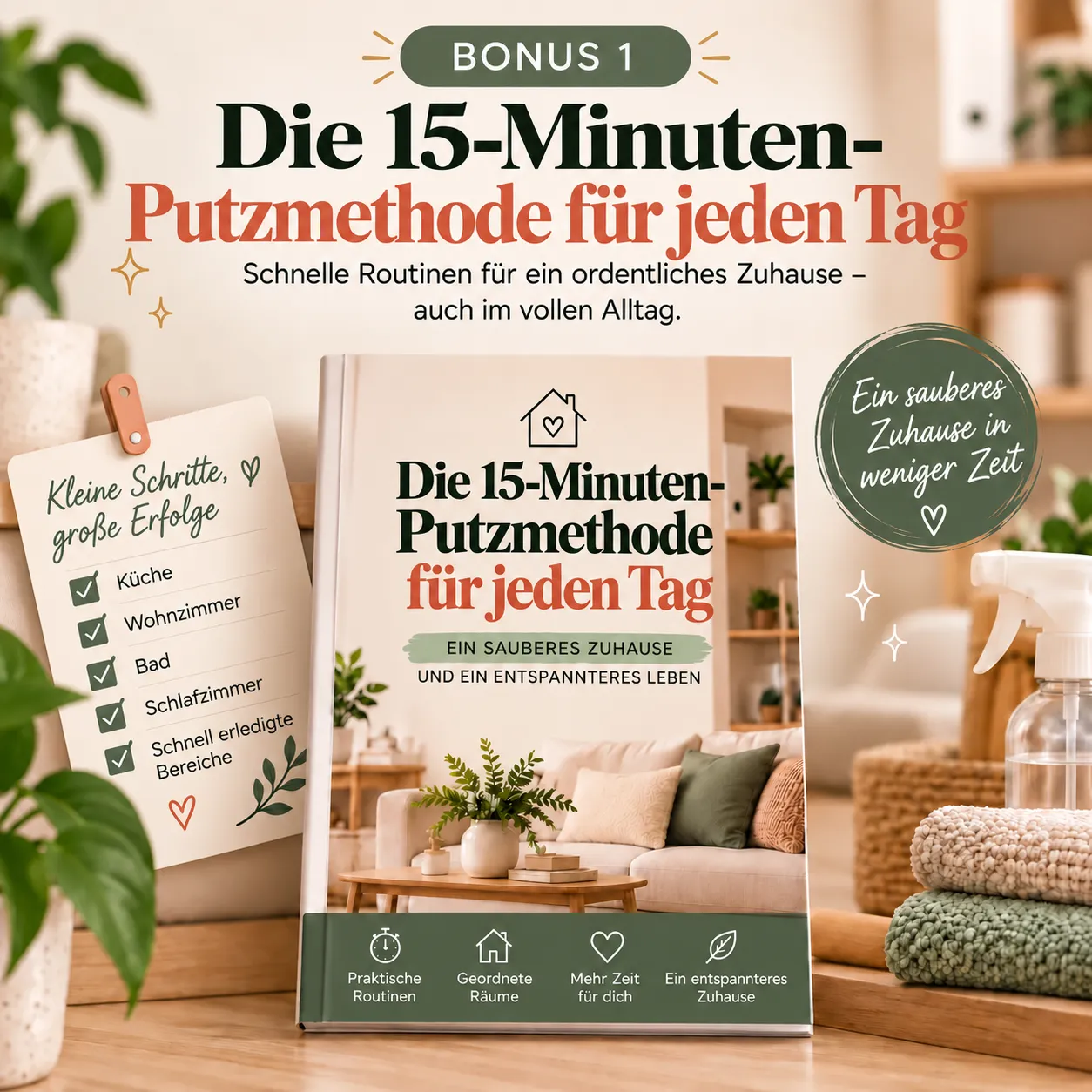 15-Minuten-Putzmethode für jeden Tag