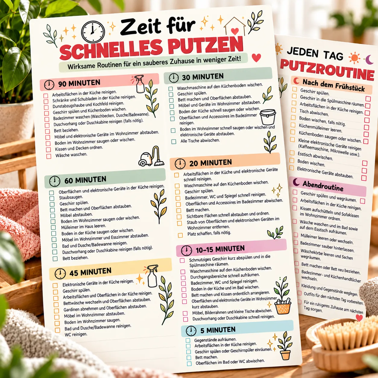 Putz-Checklisten für jeden Raum
