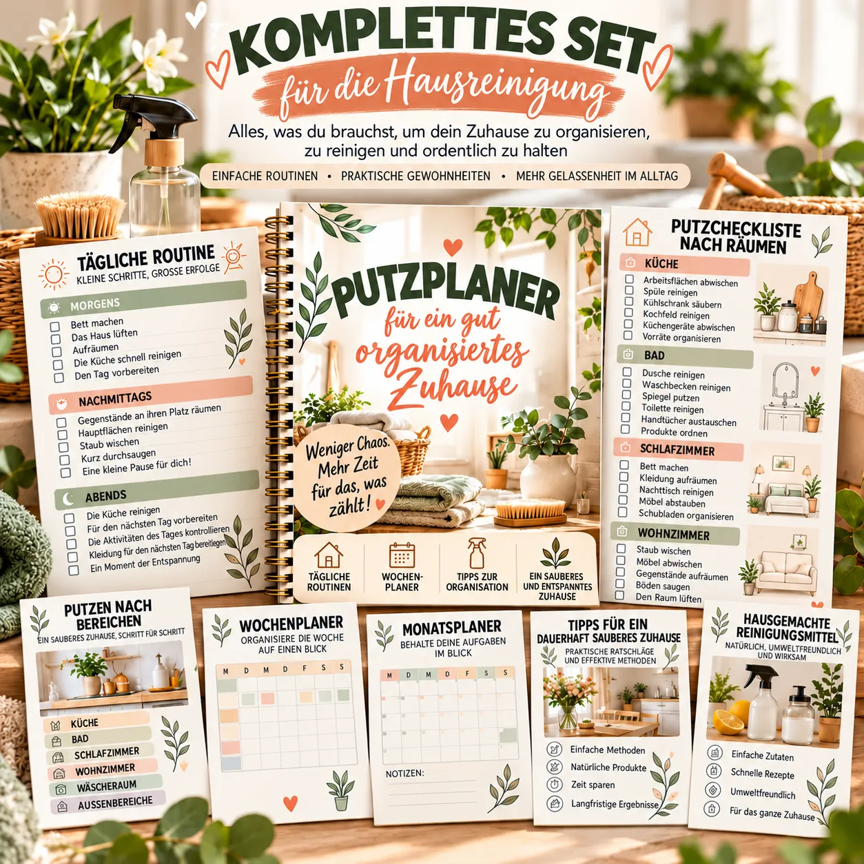 Komplettes Kit: Putzplaner + 4 Boni